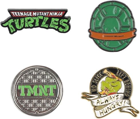 مجموعة دبابيس طية صدر السترة من تيناج ميوتانت نينجا تيرتلز من 4 قطع، او اس اف ايه، زنك، بدون احجار كريمة in Kuwait