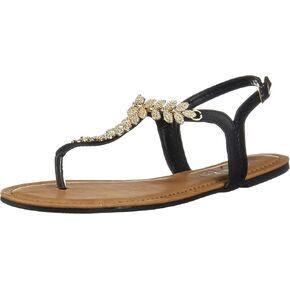 Womens T-Strap Buckle Flats Sandals in Saudi Arabia