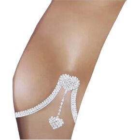 Nieeweiy حجر الراين الصدر قوس سلسلة العصرية كريستال القلب قلادة الصدر قوس الصدرية سلسلة مثير بيكيني الصدرية الجسم سلسلة مجوهرات للنساء in Kuwait