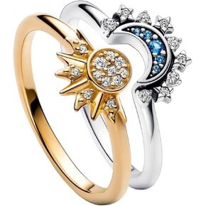 HEIMAXING 925 Sterling Silver Sun and Moon Ring Set, Sparkling Sun Moon Ring, Friendship Promise Matching Rings, Anniversary Birthday Gifts for Women in Kuwait