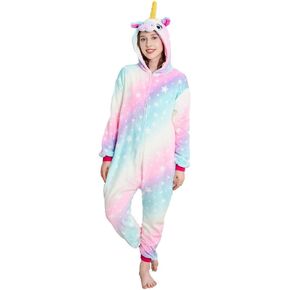 NewCute Unisex Adult Unicorn Onesie Cosplay One-Piece Pajamas Halloween Costume