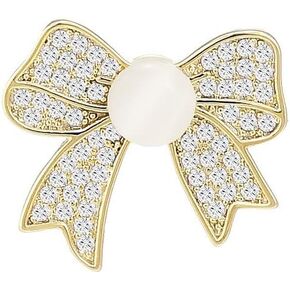 UNVAK Pearl Flower Brooch for Women Gold Plated Pearl Flower Brooches Pin Rhinestone Flower Buttons Lapel Pin Jewelry Christmas Gift for Mother Girlfriend