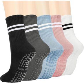 Komorebi Pilates Socks With Grips for Women Yoga Socks Non-Slip Athletic Socks Grip Socks for Barre Hospital Workout