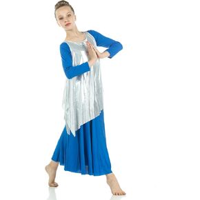 بلوفر Danzcue Girls Celebration of Spirit Dance Drapey Tunic بدون أكمام in Kuwait