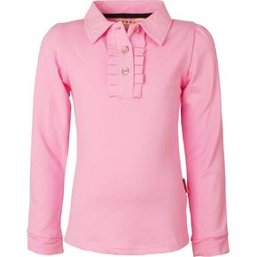 Ipuang Girl Long Sleeve Cotton Ruffle Polo Shirt Top
