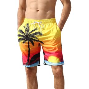 iCKER Mens Swim Trunks Quick Dry Bathing Suits Summer Holiday Beach Board Shorts