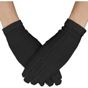 قفازات Yolev Parade من القطن الأبيض الرسمي لزي السهرة الرسمية قفازات حماية الشرف مع قفازات الكفة المفاجئة وقفازات اللباس in Kuwait