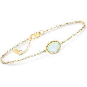 Ross-Simons Australian Opal Roped-Edge Bracelet in 14kt Yellow Gold. 7 inches in Saudi Arabia