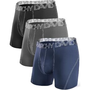 DAVID ARCHY Mens Underwear Mesh Quick Dry Polyamide Boxer Briefs Active Sports Soft Breathable Underwear in 3 Pack