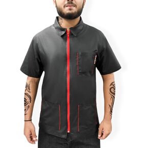 Professional Barber Jacket for Men Women Half Sleeve Shirt Water Resistance Hair Stylist Salon Smock Pet Grooming Jacket in Saudi Arabia