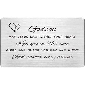 16th Birthday Card Gifts for Godson, Birthday Gifts for 16 Year Old Godson, Engraved Metal Wallet Card