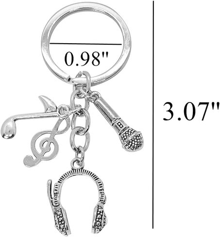 PHAETON 20PCS Microphone Keychian Dj Singer Keychain Musical Instrument Keychain Headphone Keychain Microphone Key Ring Music Key Ring Music Microphone Voice Charm Keychain for Music Lover in Saudi Arabia