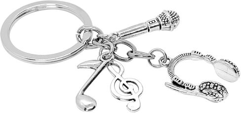 PHAETON 20PCS Microphone Keychian Dj Singer Keychain Musical Instrument Keychain Headphone Keychain Microphone Key Ring Music Key Ring Music Microphone Voice Charm Keychain for Music Lover in Saudi Arabia