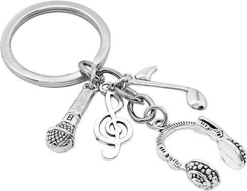 PHAETON 20PCS Microphone Keychian Dj Singer Keychain Musical Instrument Keychain Headphone Keychain Microphone Key Ring Music Key Ring Music Microphone Voice Charm Keychain for Music Lover in Saudi Arabia