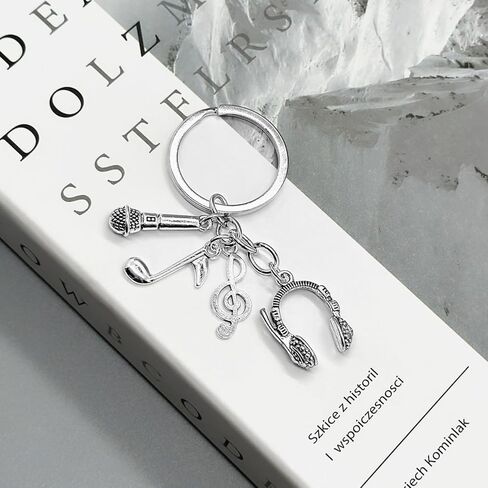 PHAETON 20PCS Microphone Keychian Dj Singer Keychain Musical Instrument Keychain Headphone Keychain Microphone Key Ring Music Key Ring Music Microphone Voice Charm Keychain for Music Lover in Saudi Arabia