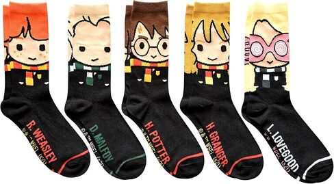 Harry Potter Cute Chibi Character Art Juniors/Ladies Crew Socks 5 Pair Pack in Kuwait