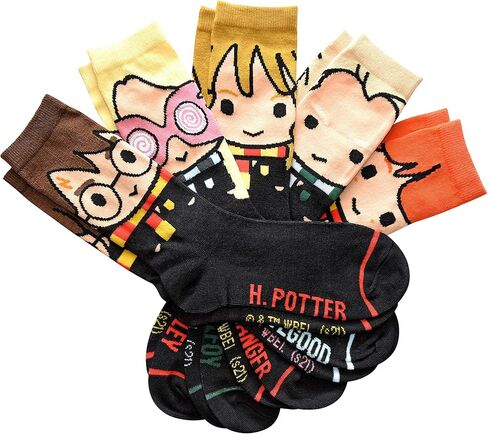 Harry Potter Cute Chibi Character Art Juniors/Ladies Crew Socks 5 Pair Pack in Kuwait