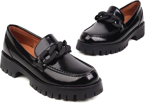 أحذية Sopends النسائية بدون كعب مريحة ذات نعل سميك أسود للنساء أحذية رسمية كاجوال أحذية موحدة in Kuwait