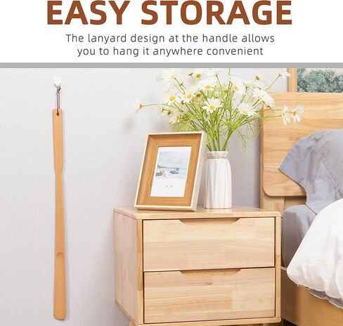 فانوير بوق احذية خشبي بمقبض طويل، بوق احذية خشبي لكبار السن والرجال والنساء والاطفال والحمل، 27.5 انش in Kuwait