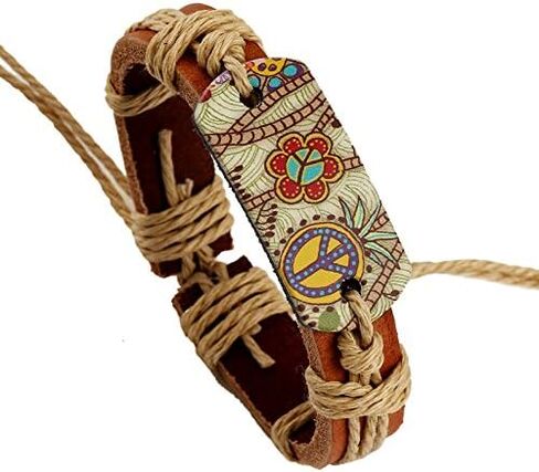 Dmaiy Leather Boho Bracelets Wrap Woven Bracelet Rope Peace Bracelets Jewelry for Women Girls and Men in Saudi Arabia