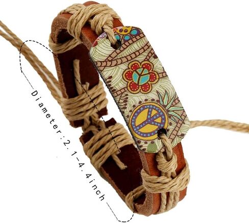 Dmaiy Leather Boho Bracelets Wrap Woven Bracelet Rope Peace Bracelets Jewelry for Women Girls and Men in Saudi Arabia