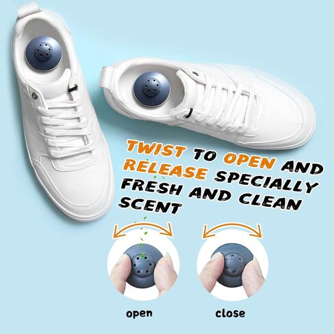 4 Packs Sneaker Deodorizer Balls, Long Lasting Odor Eliminator Air Fresheners With Essential Oil Cologne for Sneakers, Boots, Gym Bags, Drawers, and Locker. Shoe Deodorizer Balls Neutralizes Sweat Odor - Easy Twist Lock/Open Mechanism. in Saudi Arabia