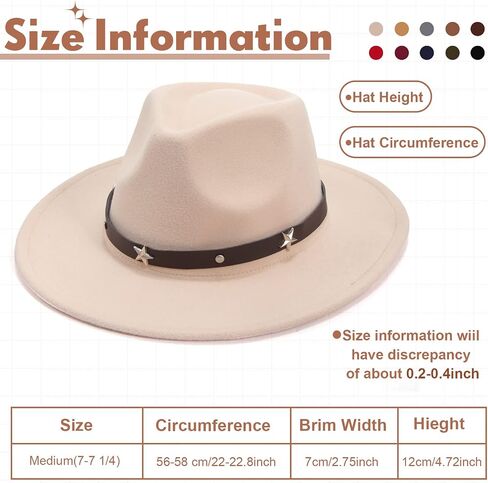 Hercicy 10 Pack Classic Western Cowboy Hat Men Felt Wide Brim Cowgirl Hats Women Belt Buckle Panama Hat for Adults Kids in Saudi Arabia