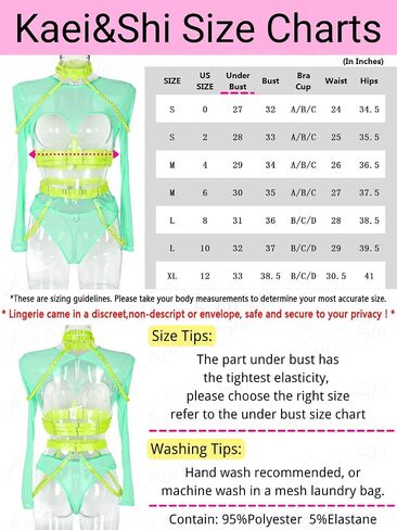 Kaei&Shi Rave Outfit, Adjustable Strappy, Contrast Color, Choker, Chain Belt in Kuwait