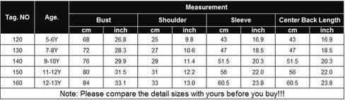 تي شيرت قطني من Flypigs للفتيات تي شيرتات لطيفة مكشكشة وبلوزة أساسية بأكمام طويلة من 5 إلى 13 سنة in Kuwait