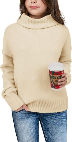 سترة صوفية كبيرة الحجم للفتيات من FISACE للأطفال بأكمام طويلة ومتماسكة ومكتنزة in Kuwait