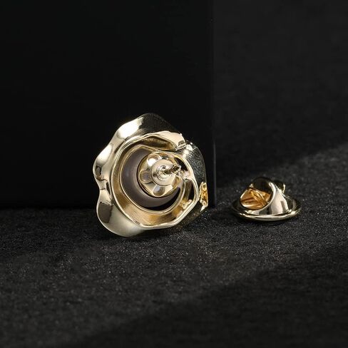 UNVAK لؤلؤة زهرة بروش للنساء مطلية بالذهب لؤلؤة زهرة دبابيس دبوس حجر الراين زهرة أزرار التلبيب دبوس مجوهرات هدية عيد الميلاد لصديقة الأم in Kuwait