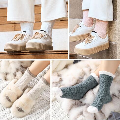 جوارب زغبية للنساء - جوارب نسائية مزغبة، جوارب دافئة دافئة للنساء، جوارب نوم ناعمة ومريحة in Kuwait