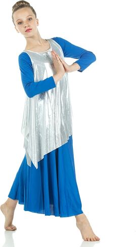 بلوفر Danzcue Girls Celebration of Spirit Dance Drapey Tunic بدون أكمام in Saudi Arabia