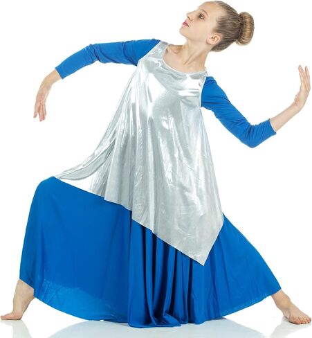 بلوفر Danzcue Girls Celebration of Spirit Dance Drapey Tunic بدون أكمام in Saudi Arabia
