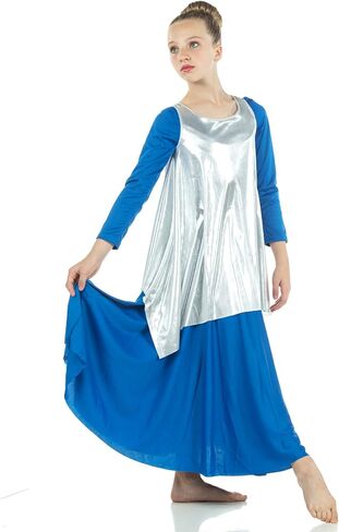 بلوفر Danzcue Girls Celebration of Spirit Dance Drapey Tunic بدون أكمام in Saudi Arabia