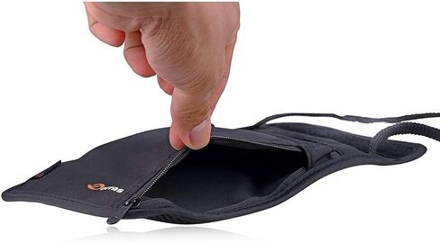 Neck Wallet Travel Wallet with RFID Blocking, Passport Holder for Women Men - Black in Kuwait