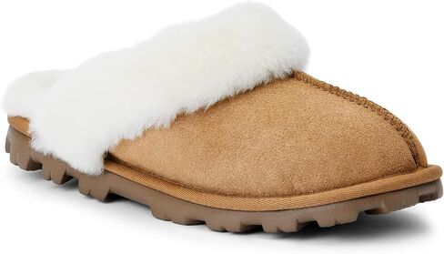 Women's Genuine Australian Sheepskin Slippers, 18mm Wool Pile, Memory Foam, Durable Anti-Slip EVA Sole in Saudi Arabia
