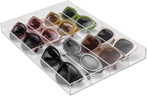SupApollo Sunglasses Tray,Acrylic Sunglasses Storage Organizer, Clear Display Organizer,8 Slot Clear Eyeglasses Storage Case Tray,Jewelry Trays for Drawers in Saudi Arabia