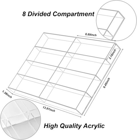 SupApollo Sunglasses Tray,Acrylic Sunglasses Storage Organizer, Clear Display Organizer,8 Slot Clear Eyeglasses Storage Case Tray,Jewelry Trays for Drawers in Saudi Arabia