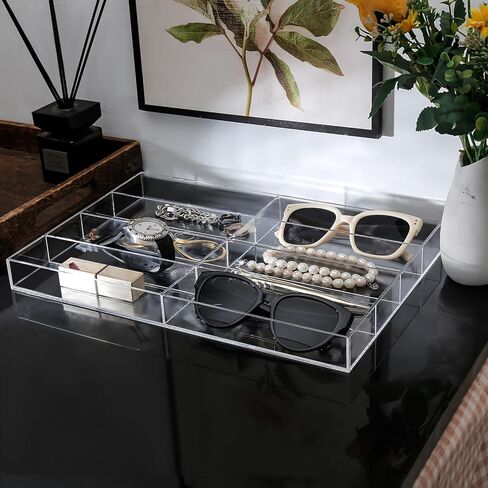 SupApollo Sunglasses Tray,Acrylic Sunglasses Storage Organizer, Clear Display Organizer,8 Slot Clear Eyeglasses Storage Case Tray,Jewelry Trays for Drawers in Saudi Arabia