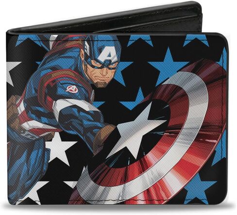 Buckle-Down Men's Bifold Wallet Captain America, 4.0" x 3.5" in Saudi Arabia