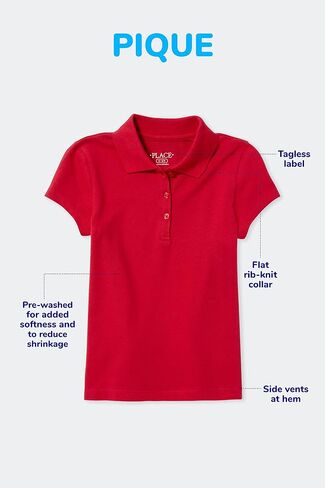 The Children's Place Girl's Long Sleeve Pique Polo, Tidal, X-Large in Saudi Arabia