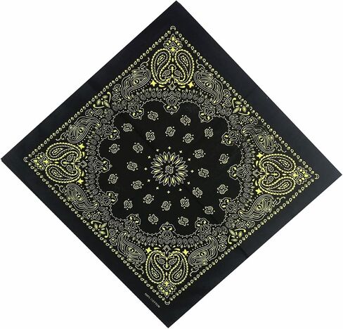 SYHRHL 12 Pack Paisley Bandana Novelty Cotton Bandanas Cowboy Handkerchiefs Classic Scarf for Men and Women in Kuwait