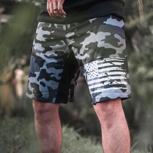 Tactical Pro Supply Men’s American Flag Board Shorts, Patriotic USA Flag Drawstring Waist Regular Fit in Saudi Arabia