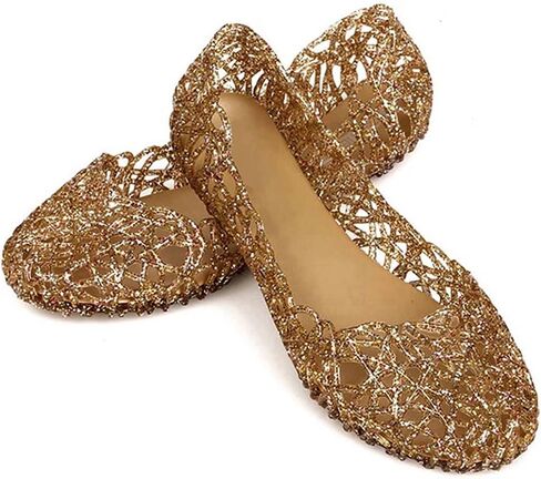 Women's Jelly Sandals Ballet Shoes Slip On Flats Hollow Out Loafers in Saudi Arabia