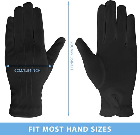 قفازات Yolev Parade من القطن الأبيض الرسمي لزي السهرة الرسمية قفازات حماية الشرف مع قفازات الكفة المفاجئة وقفازات اللباس in Kuwait