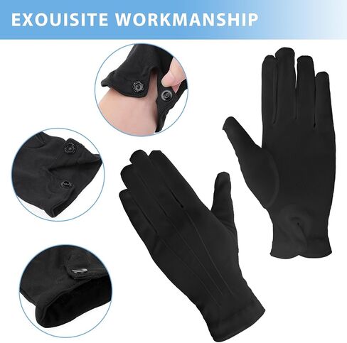 قفازات Yolev Parade من القطن الأبيض الرسمي لزي السهرة الرسمية قفازات حماية الشرف مع قفازات الكفة المفاجئة وقفازات اللباس in Kuwait