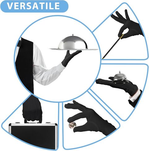 قفازات Yolev Parade من القطن الأبيض الرسمي لزي السهرة الرسمية قفازات حماية الشرف مع قفازات الكفة المفاجئة وقفازات اللباس in Kuwait