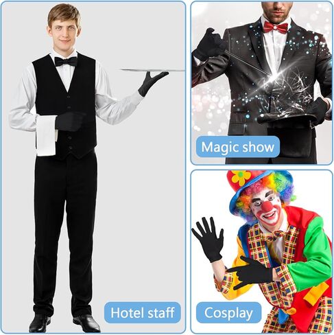 قفازات Yolev Parade من القطن الأبيض الرسمي لزي السهرة الرسمية قفازات حماية الشرف مع قفازات الكفة المفاجئة وقفازات اللباس in Kuwait