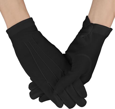 قفازات Yolev Parade من القطن الأبيض الرسمي لزي السهرة الرسمية قفازات حماية الشرف مع قفازات الكفة المفاجئة وقفازات اللباس in Kuwait